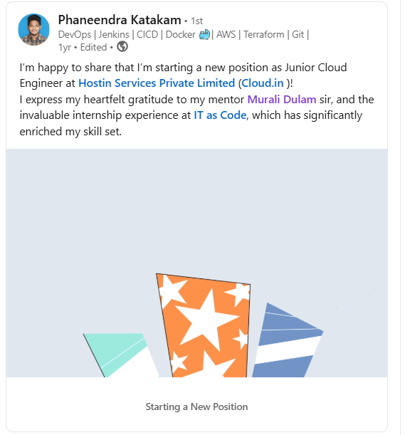 Phaneendra Katakam — LinkedIn post