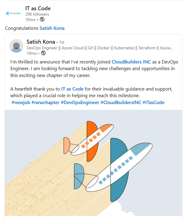 Satish Kona — LinkedIn post